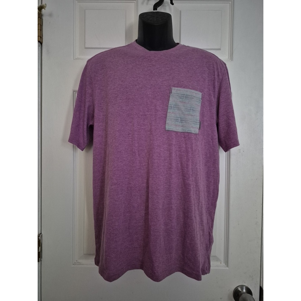 Merrell Unisex Pasco Printed Pocket Crew Heathered Purple Tshirt Size Large NWT